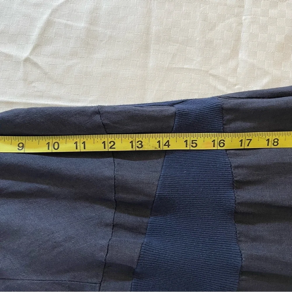 Linen Asymmetrical Navy Artsy Sleeveless Tank Dress - Picture 12 of 16